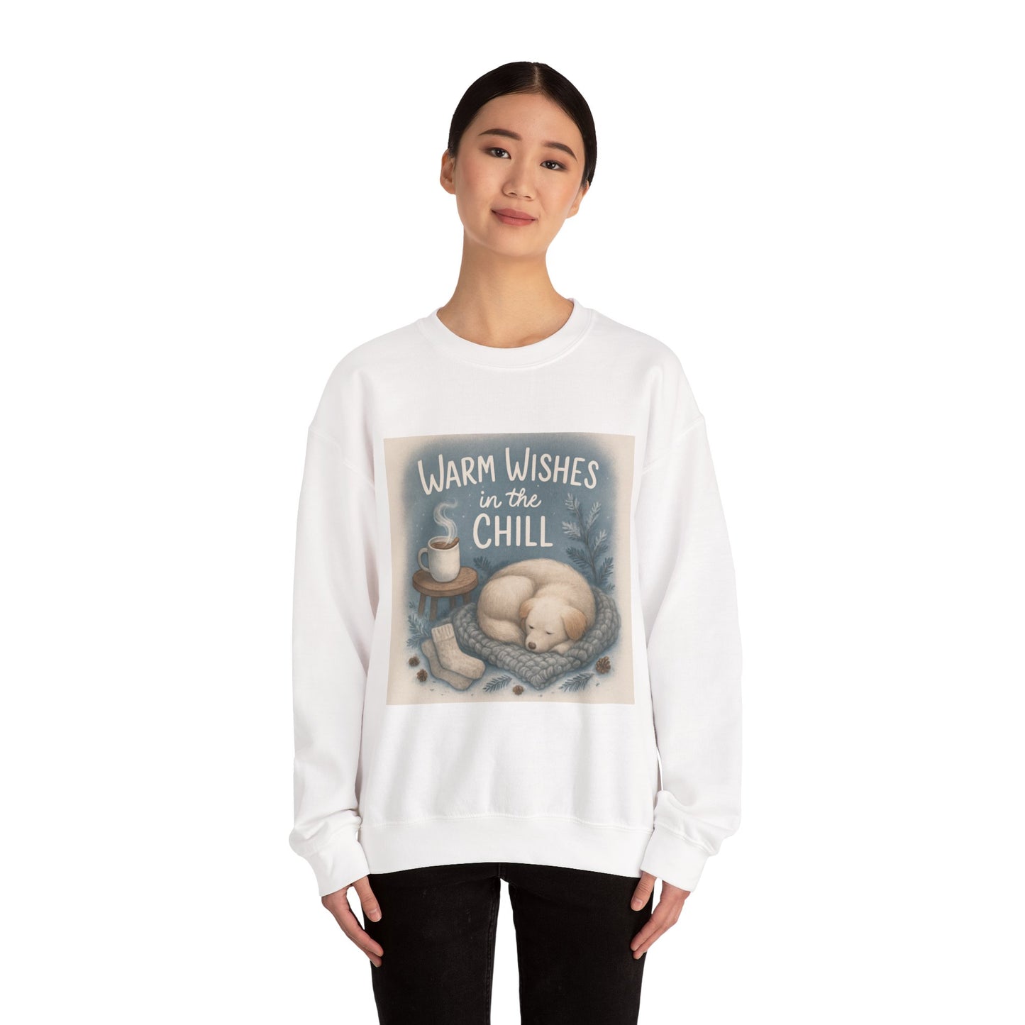 Warm Wishes Crewneck Sweatshirt, Cozy Sweatshirt, Unisex Winter Apparel, Gift for Her, Holiday Fashion