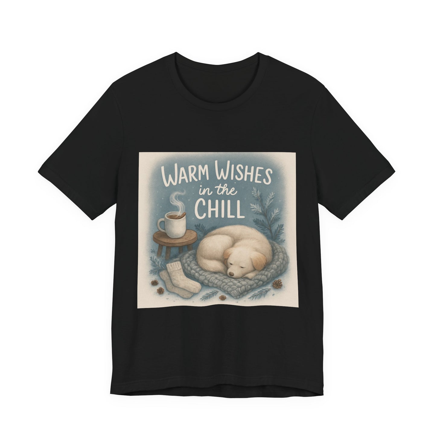 Warm Wishes Unisex Tee, Cozy Short Sleeve Shirt, Perfect for Fall, Gift for Cat Lovers, Cute Relaxed Fit Top