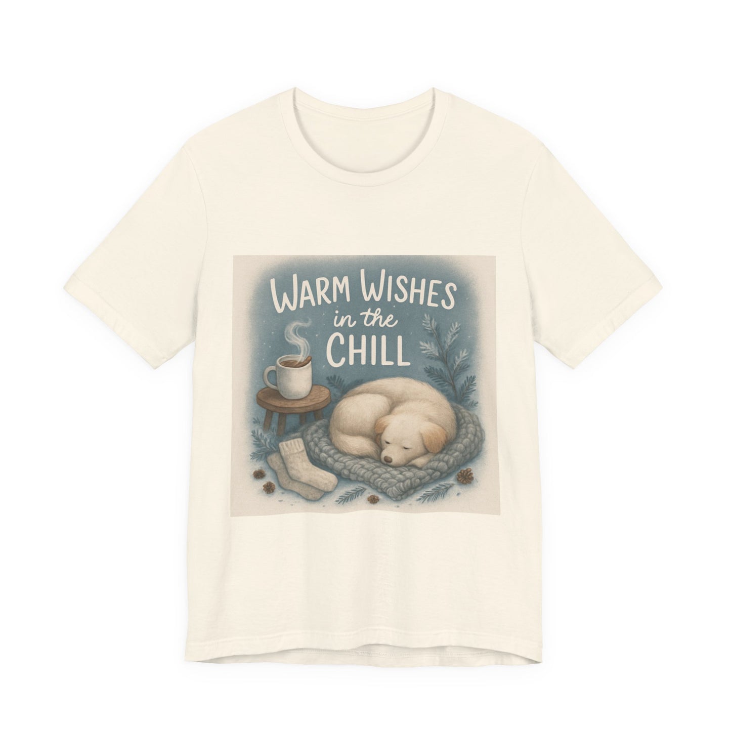 Warm Wishes Unisex Tee, Cozy Short Sleeve Shirt, Perfect for Fall, Gift for Cat Lovers, Cute Relaxed Fit Top