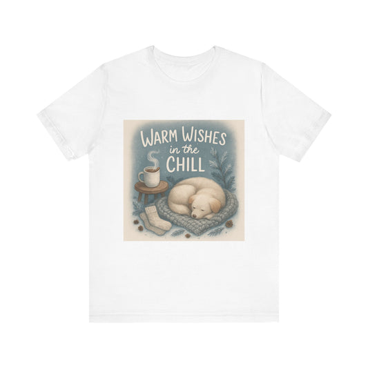 Warm Wishes Unisex Tee, Cozy Short Sleeve Shirt, Perfect for Fall, Gift for Cat Lovers, Cute Relaxed Fit Top