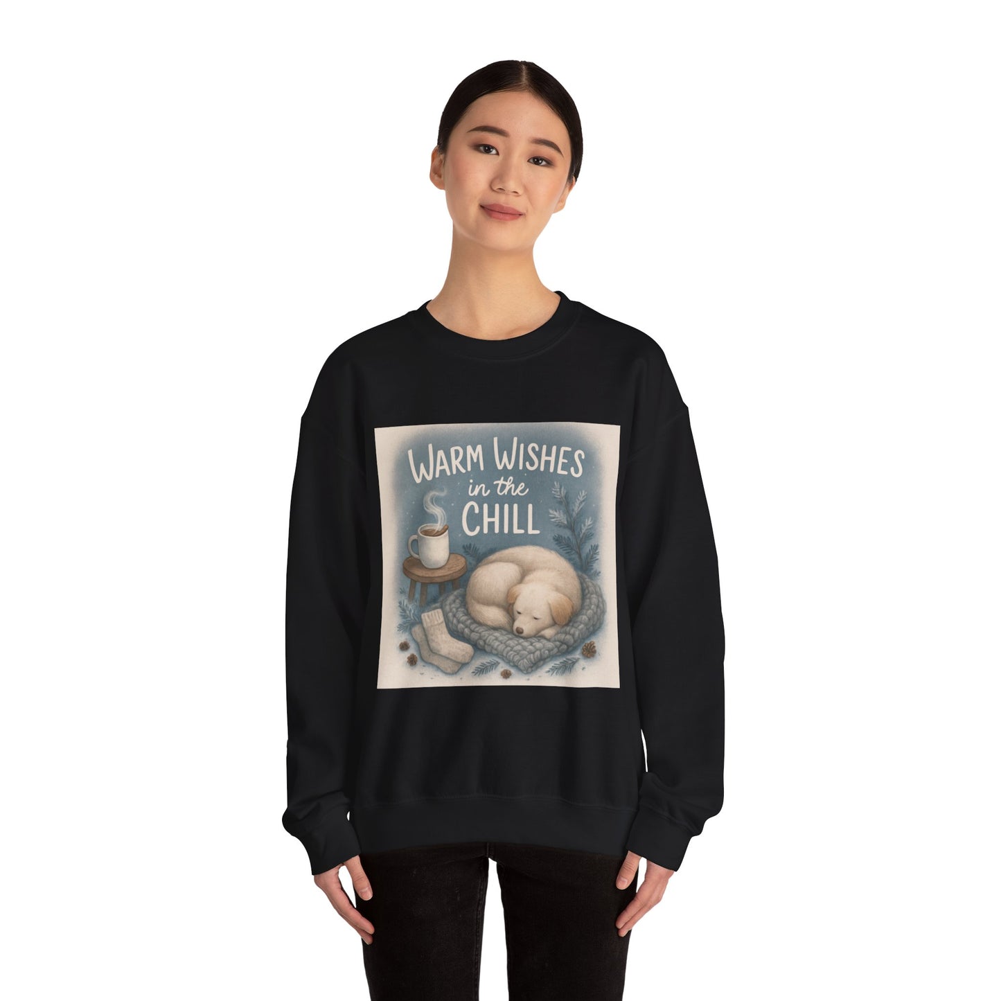 Warm Wishes Crewneck Sweatshirt, Cozy Sweatshirt, Unisex Winter Apparel, Gift for Her, Holiday Fashion