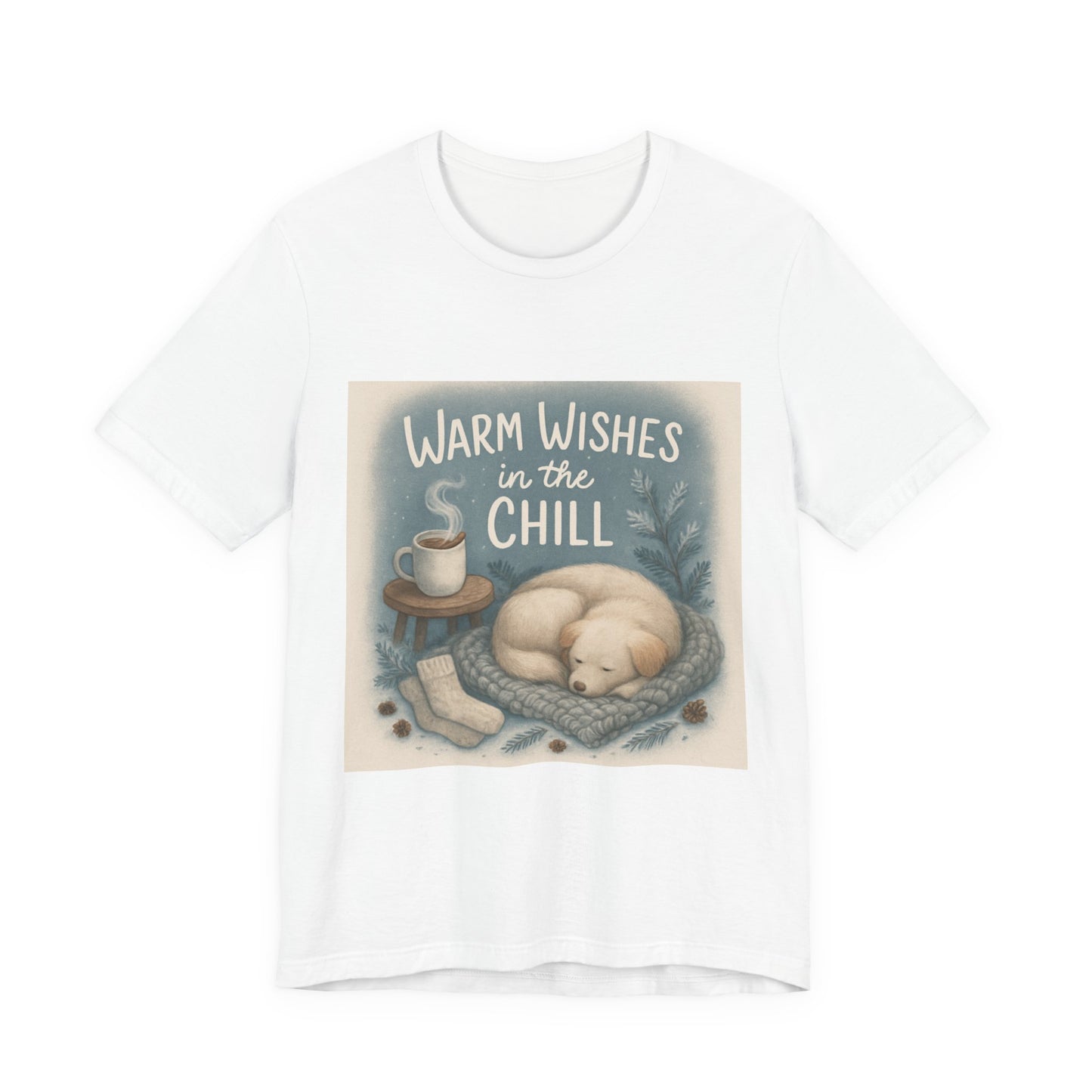 Warm Wishes Unisex Tee, Cozy Short Sleeve Shirt, Perfect for Fall, Gift for Cat Lovers, Cute Relaxed Fit Top