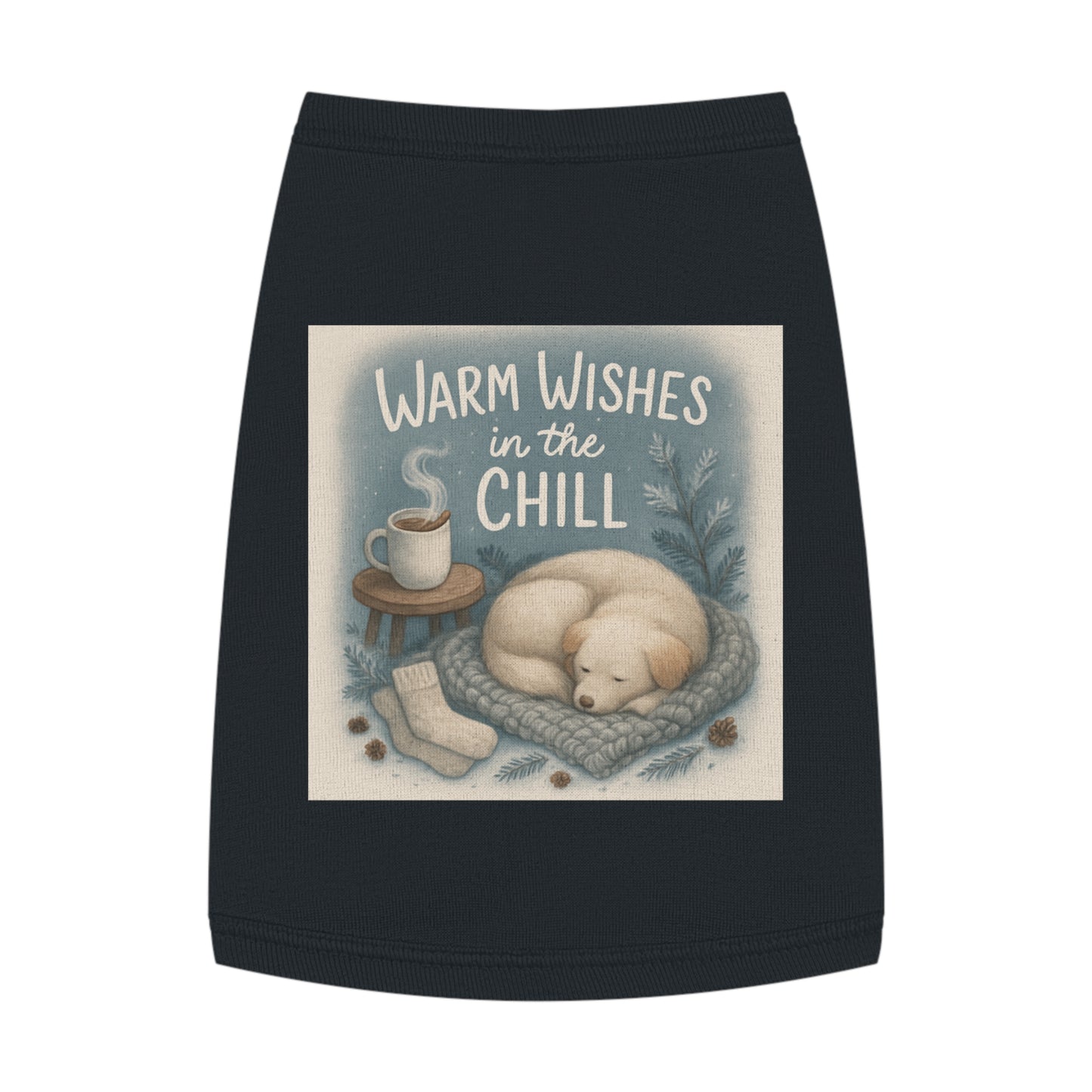 Cozy Pet Tank Top with 'Warm Wishes in the Chill' Design