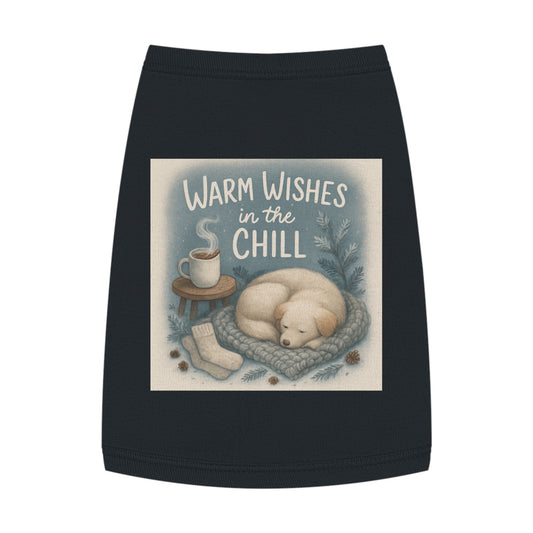 Cozy Pet Tank Top with 'Warm Wishes in the Chill' Design