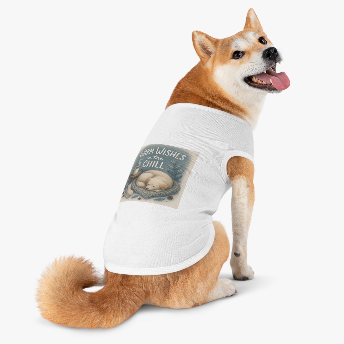 Cozy Pet Tank Top with 'Warm Wishes in the Chill' Design