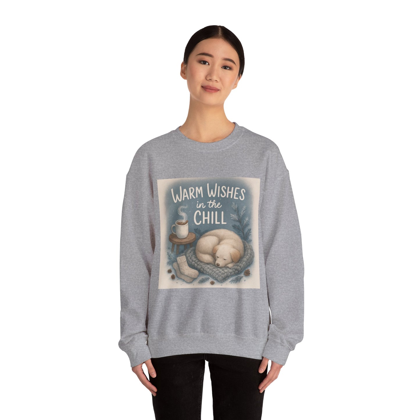Warm Wishes Crewneck Sweatshirt, Cozy Sweatshirt, Unisex Winter Apparel, Gift for Her, Holiday Fashion