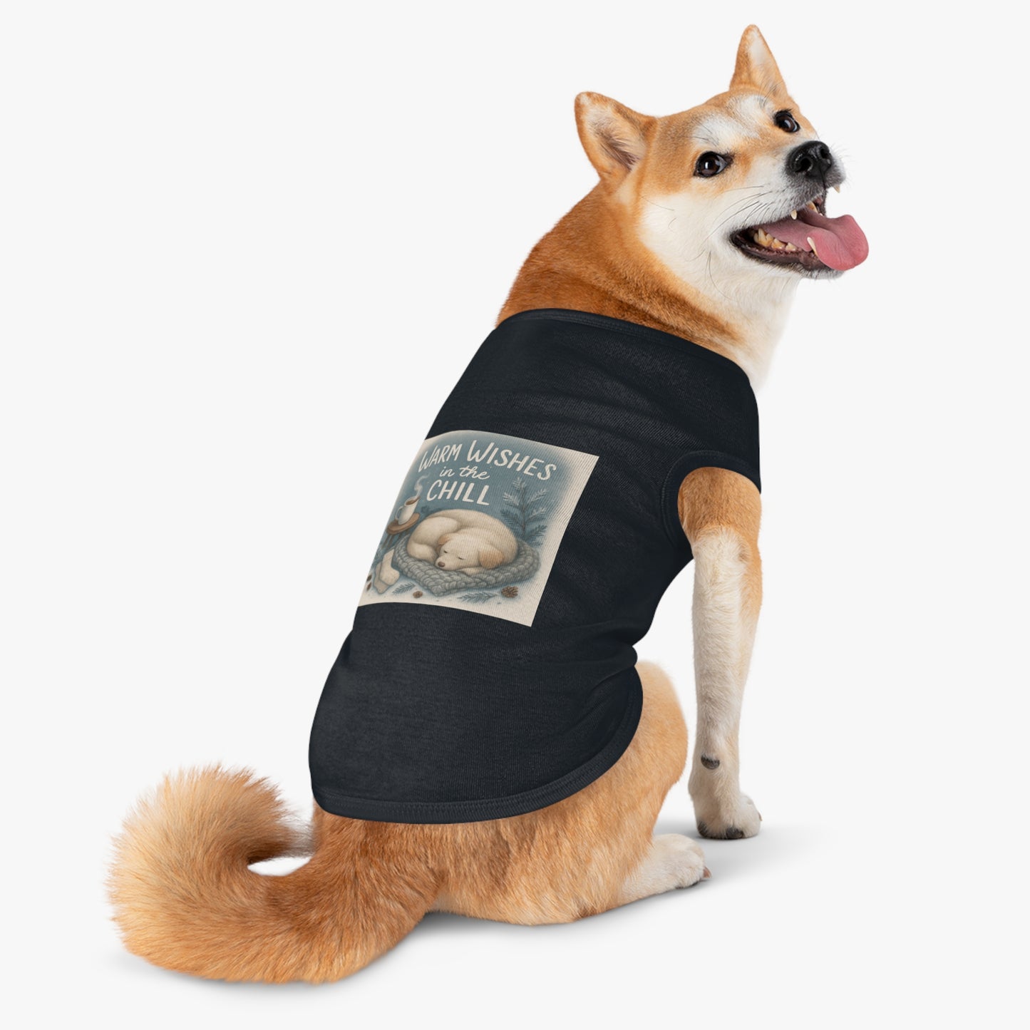 Cozy Pet Tank Top with 'Warm Wishes in the Chill' Design