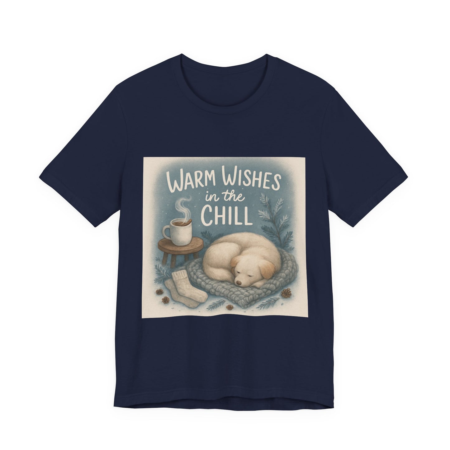 Warm Wishes Unisex Tee, Cozy Short Sleeve Shirt, Perfect for Fall, Gift for Cat Lovers, Cute Relaxed Fit Top