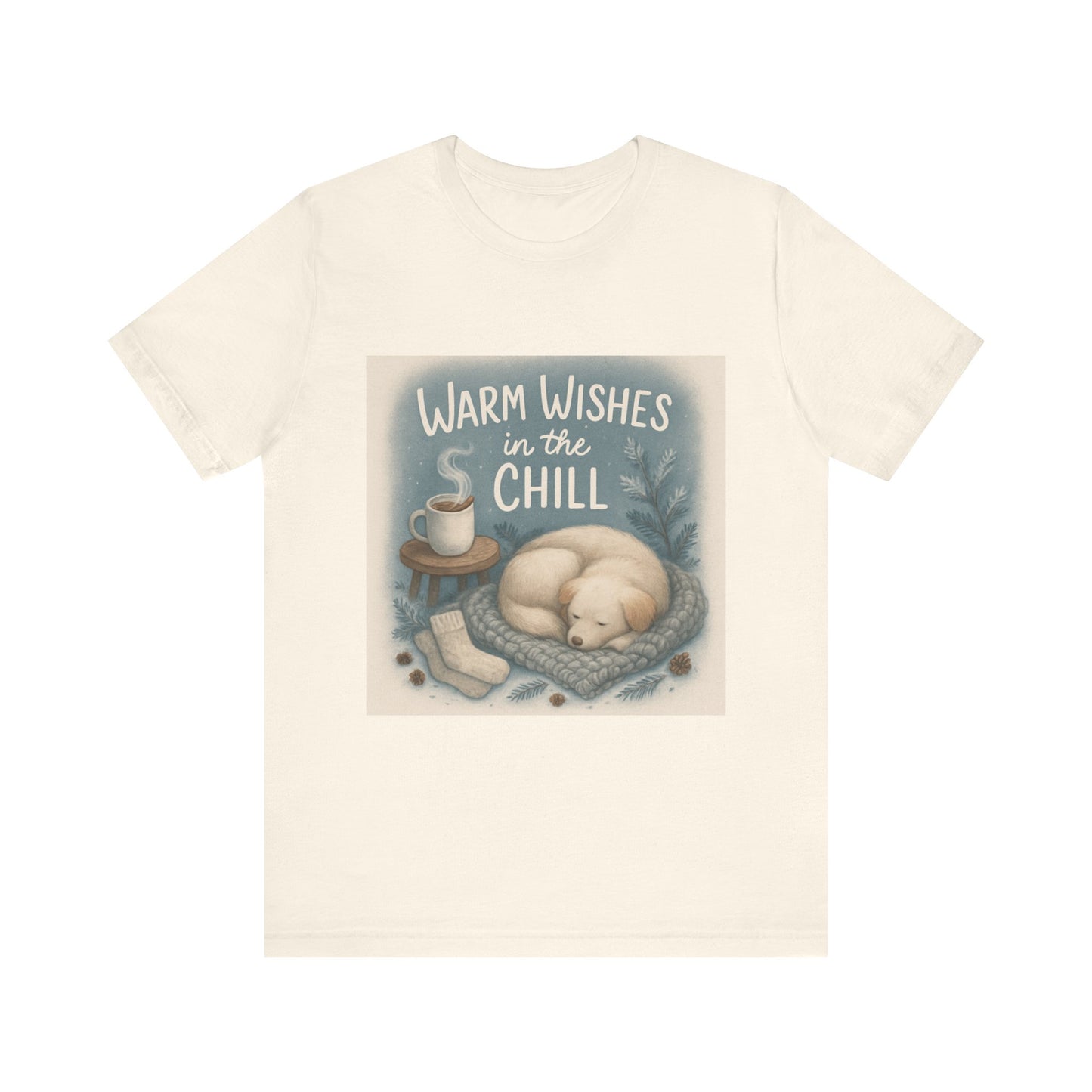 Warm Wishes Unisex Tee, Cozy Short Sleeve Shirt, Perfect for Fall, Gift for Cat Lovers, Cute Relaxed Fit Top