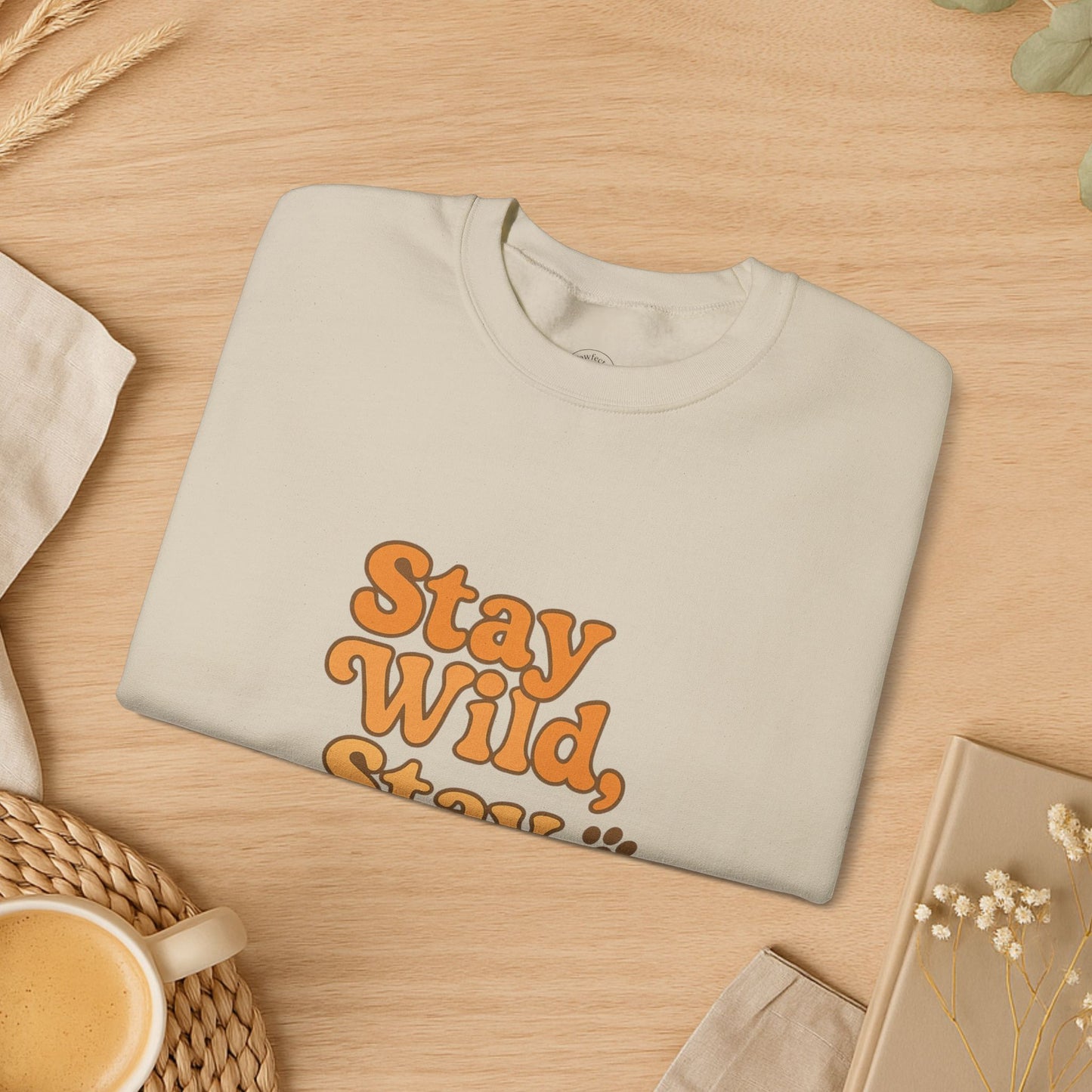 Stay Wild, Stay Waggin’ Crewneck Sweatshirt – Cozy Retro Dog Lover Gift
