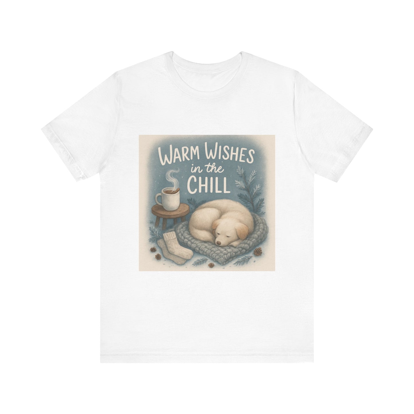 Warm Wishes Unisex Tee, Cozy Short Sleeve Shirt, Perfect for Fall, Gift for Cat Lovers, Cute Relaxed Fit Top