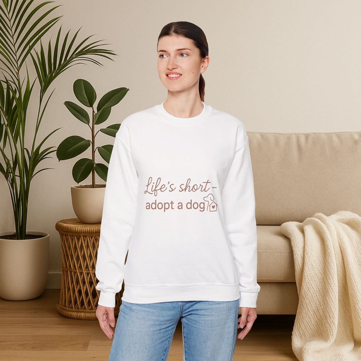 This cozy minimalist tee is designed for every proud dog mom, dad, and animal rescue supporter. Made from soft, breathable cotton — because life’s too short not to love a rescue.
