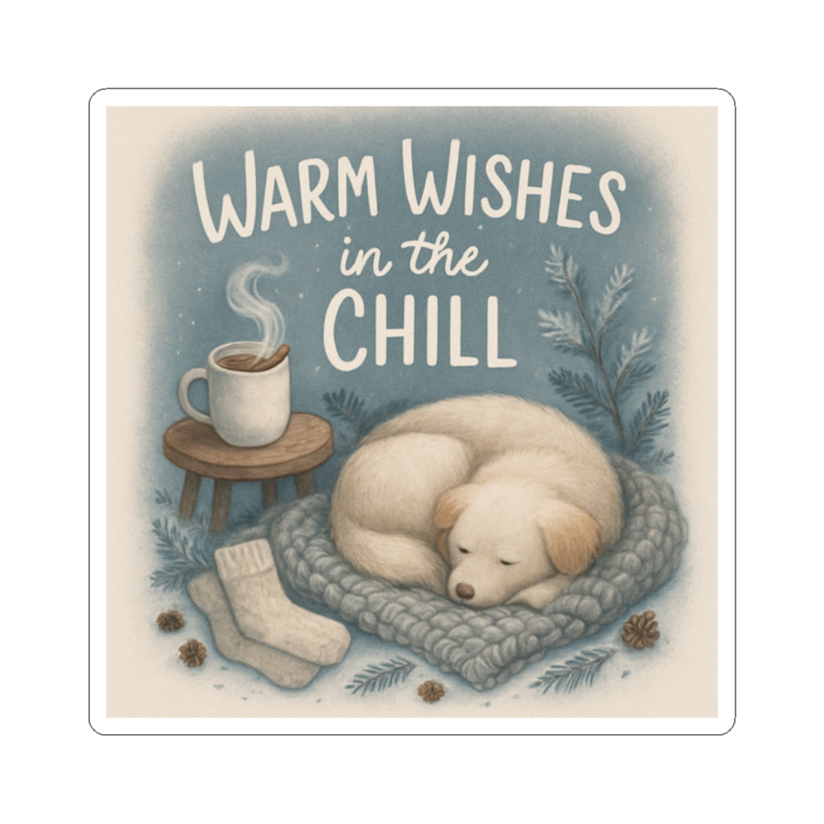 Warm Wishes in the Chill Stickers, Cozy Home Decor, Cute Dog Stickers, Winter Vibes, Gift for Animal Lovers, Laptop Stickers, Holiday [...]