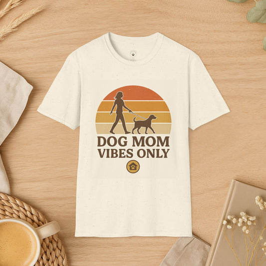 Dog Mom Vibes Only Minimalist Tee | Cozy Dog Mom Shirt | Cute Dog Lover Gift Idea