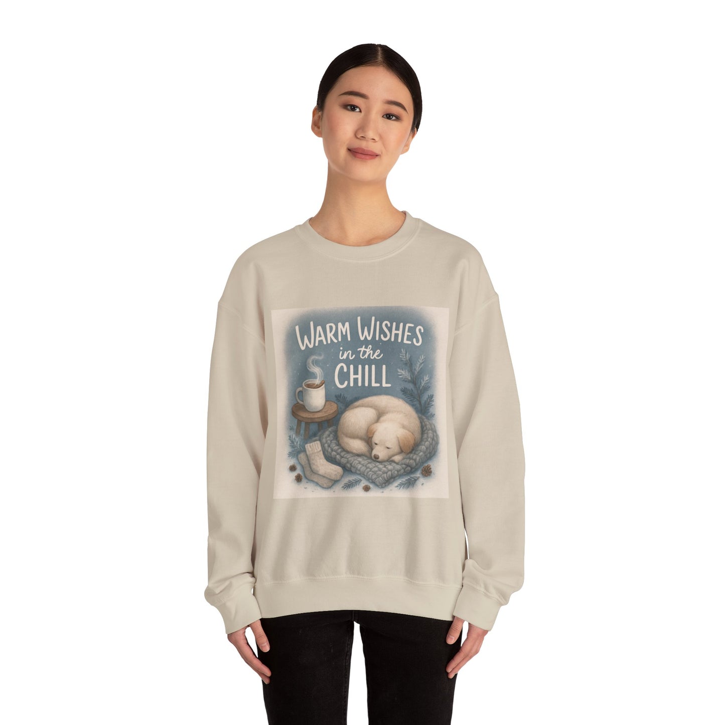 Warm Wishes Crewneck Sweatshirt, Cozy Sweatshirt, Unisex Winter Apparel, Gift for Her, Holiday Fashion