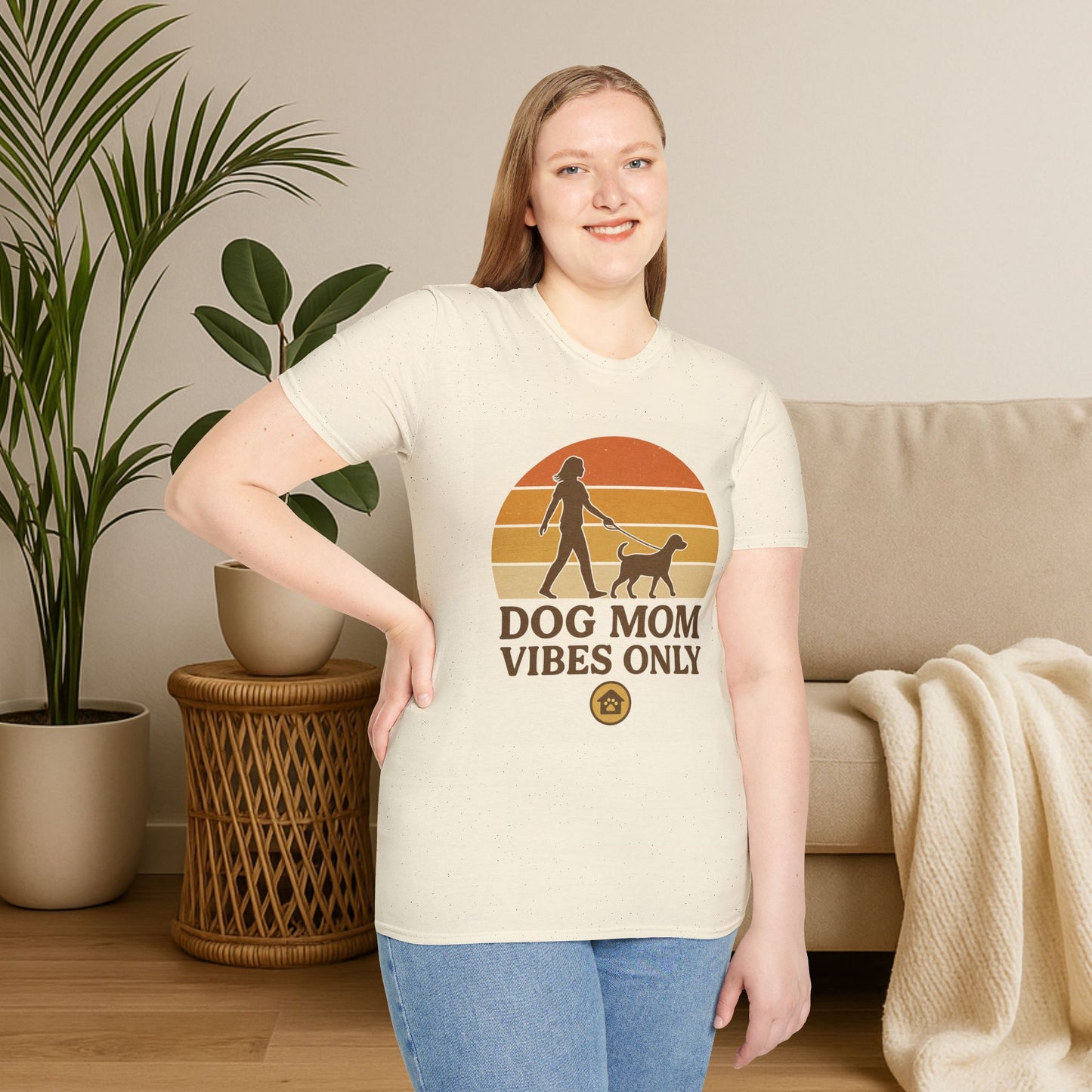 Dog Mom Vibes Only Minimalist Tee | Cozy Dog Mom Shirt | Cute Dog Lover Gift Idea