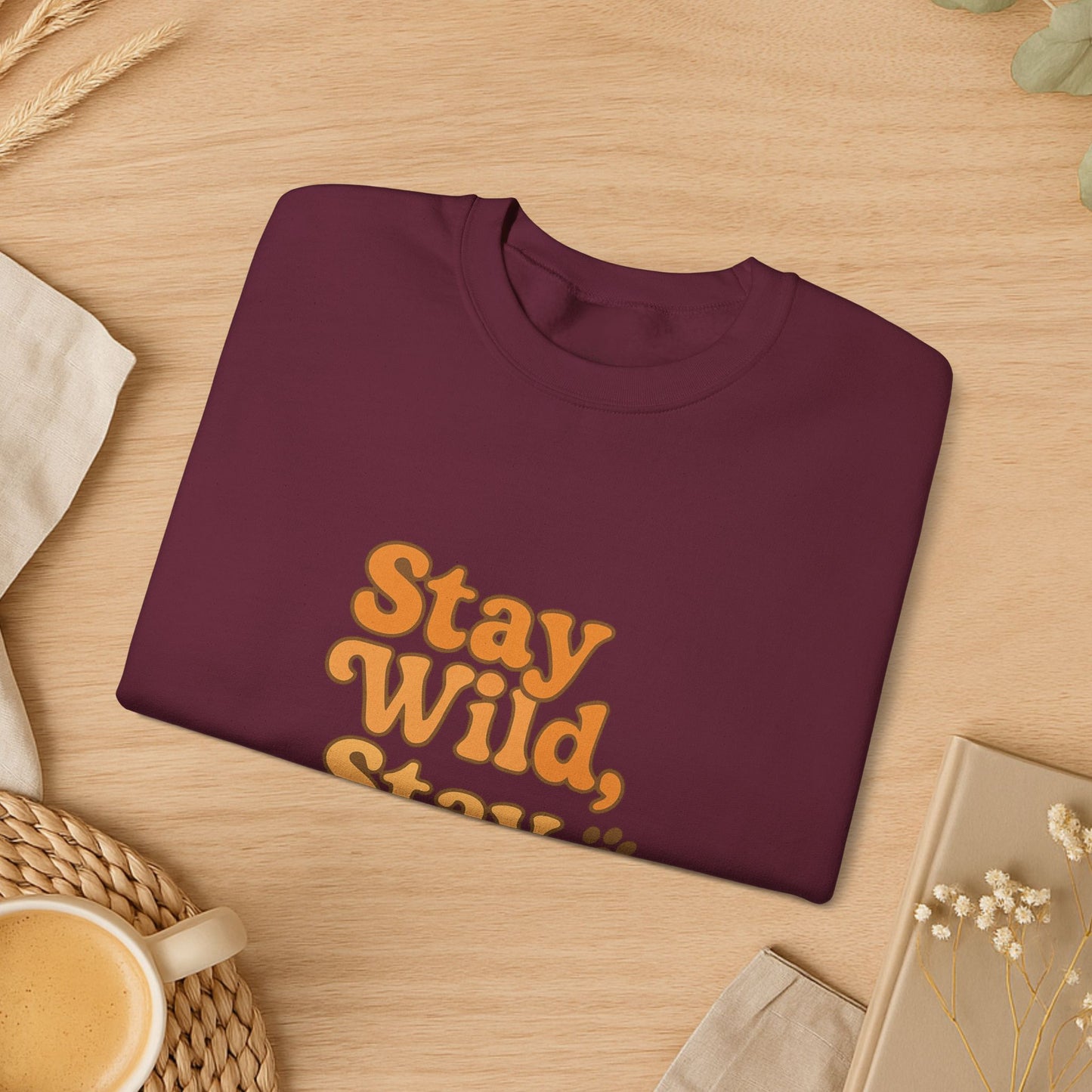 Stay Wild, Stay Waggin’ Crewneck Sweatshirt – Cozy Retro Dog Lover Gift