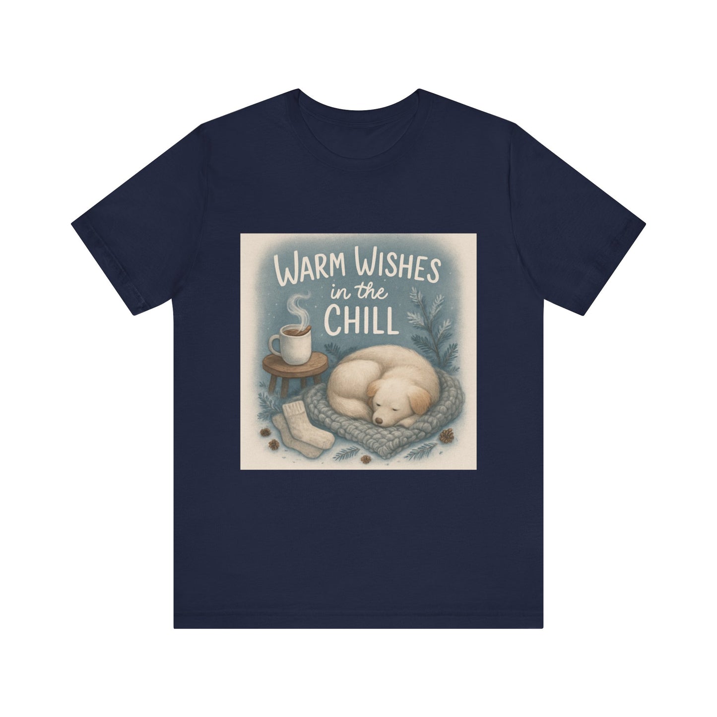 Warm Wishes Unisex Tee, Cozy Short Sleeve Shirt, Perfect for Fall, Gift for Cat Lovers, Cute Relaxed Fit Top