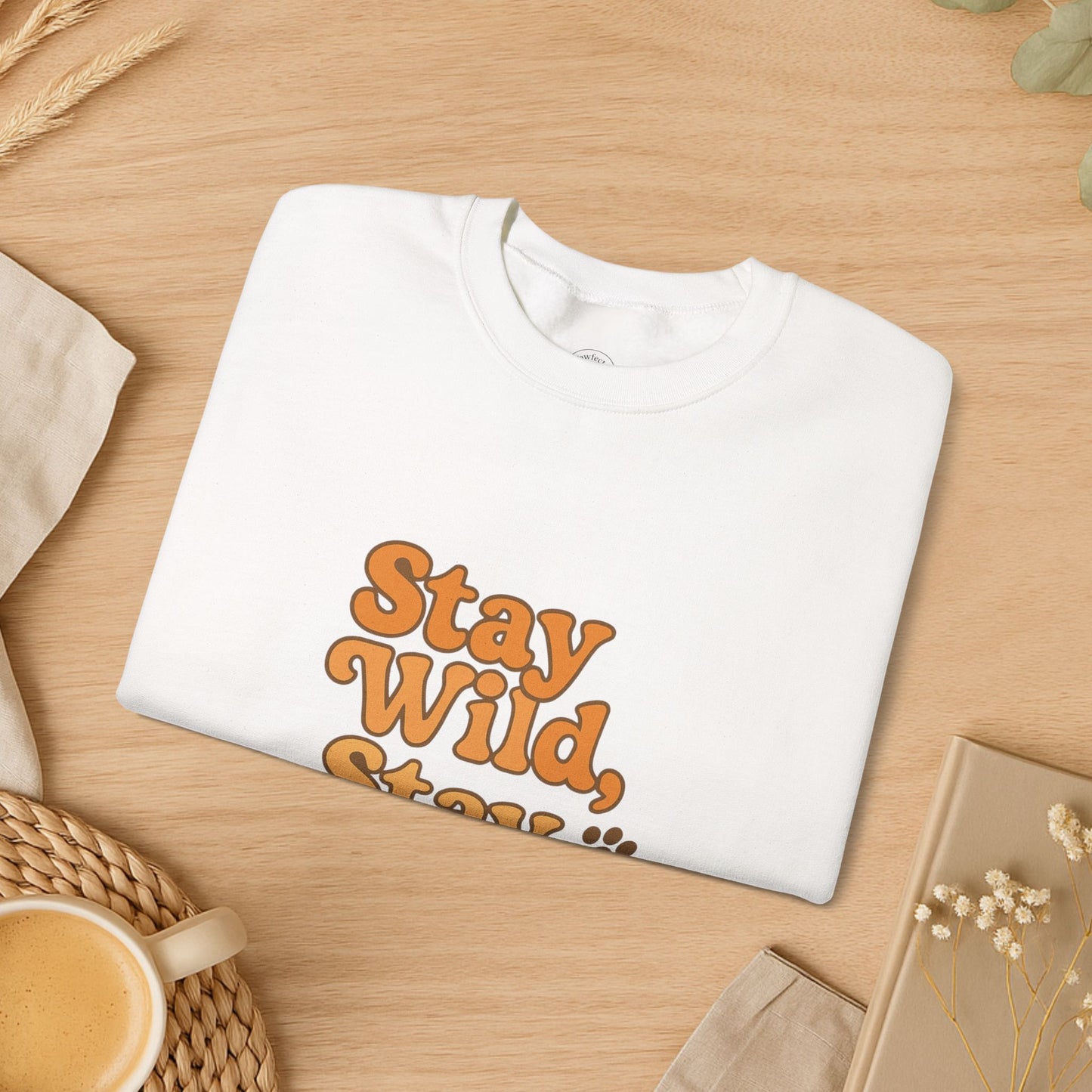 Stay Wild, Stay Waggin’ Crewneck Sweatshirt – Cozy Retro Dog Lover Gift