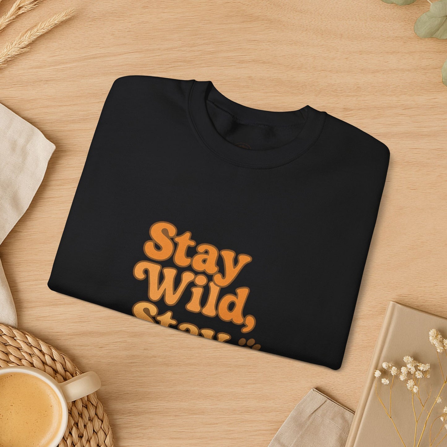 Stay Wild, Stay Waggin’ Crewneck Sweatshirt – Cozy Retro Dog Lover Gift