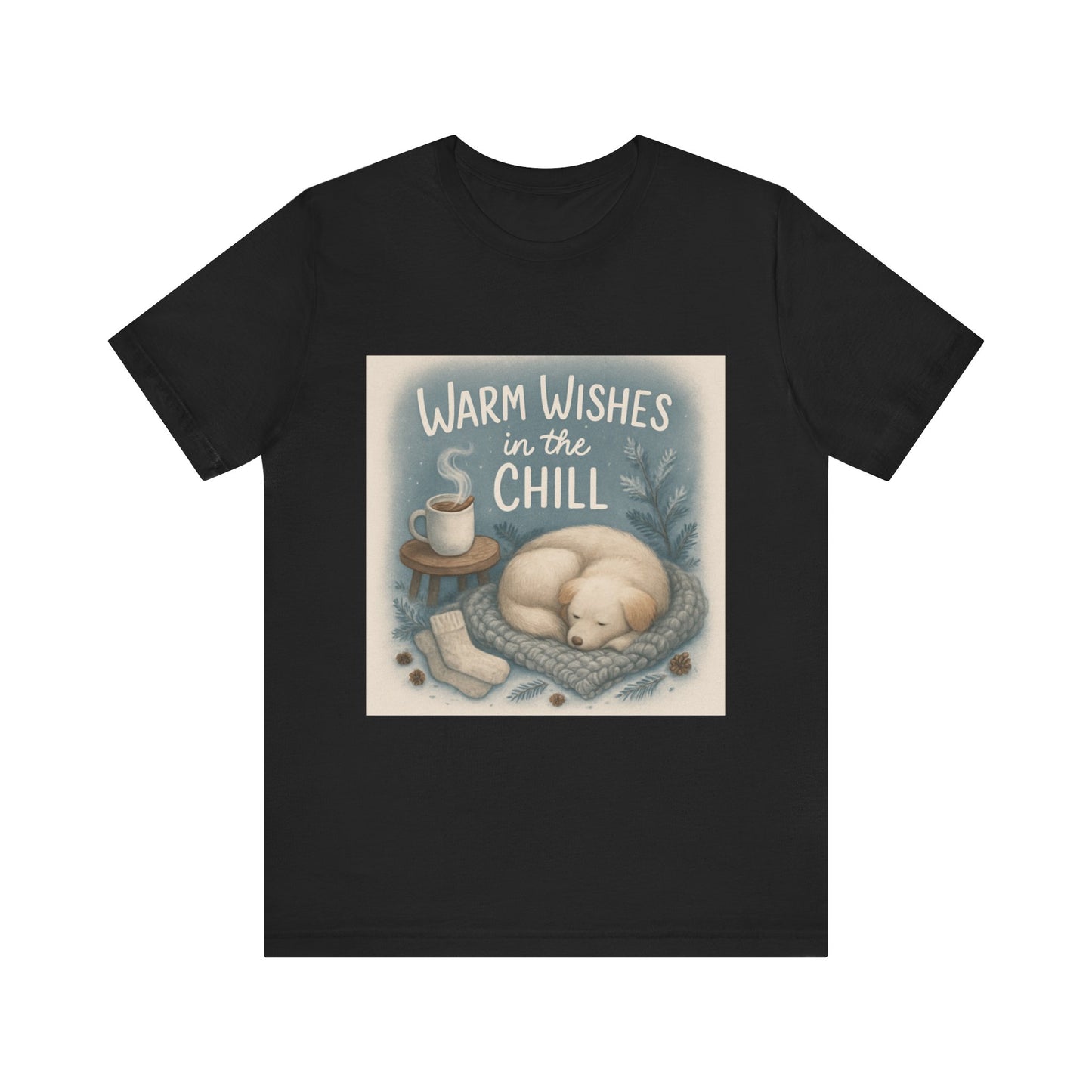 Warm Wishes Unisex Tee, Cozy Short Sleeve Shirt, Perfect for Fall, Gift for Cat Lovers, Cute Relaxed Fit Top