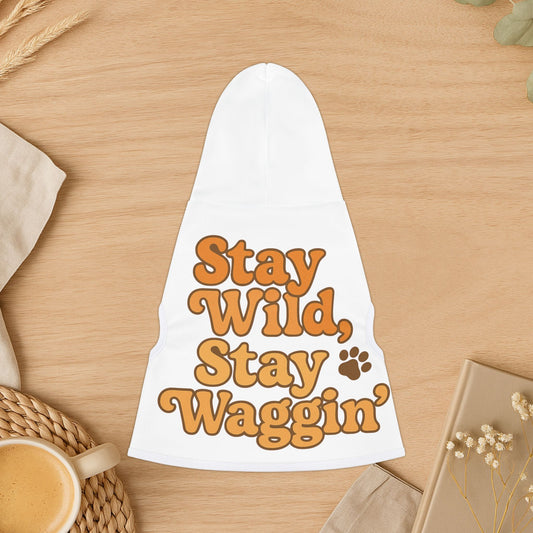 Stay Wild, Stay Waggin’ Dog Hoodie – Cozy Retro Pet Sweatshirt