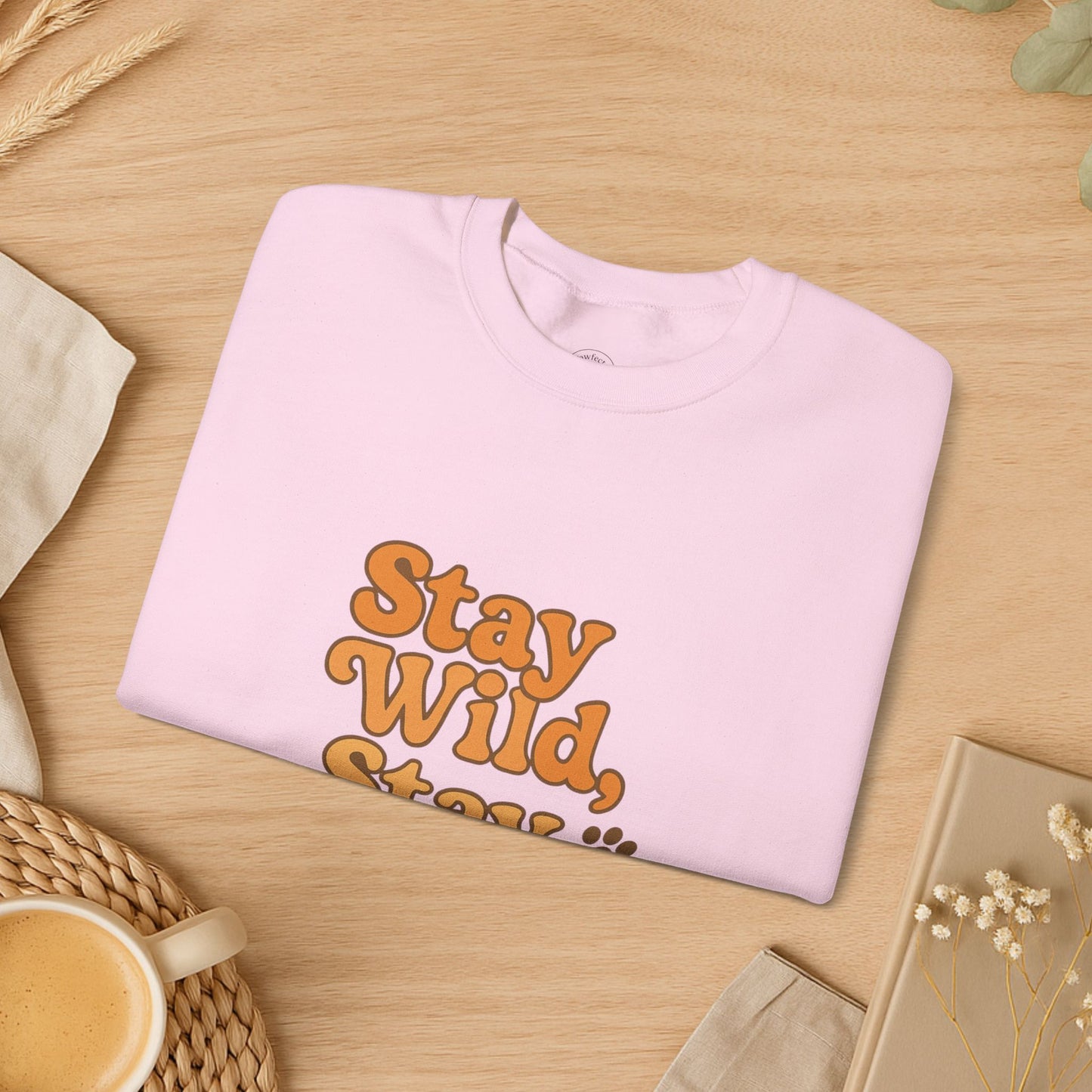 Stay Wild, Stay Waggin’ Crewneck Sweatshirt – Cozy Retro Dog Lover Gift