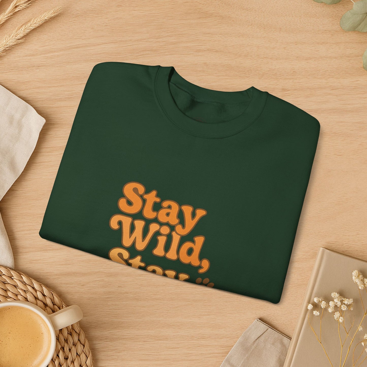 Stay Wild, Stay Waggin’ Crewneck Sweatshirt – Cozy Retro Dog Lover Gift