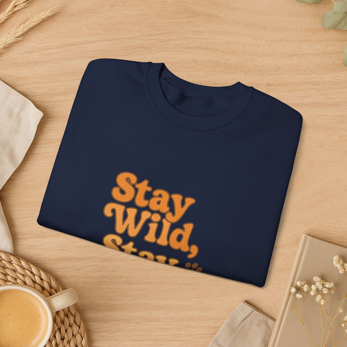 Stay Wild, Stay Waggin’ Crewneck Sweatshirt – Cozy Retro Dog Lover Gift