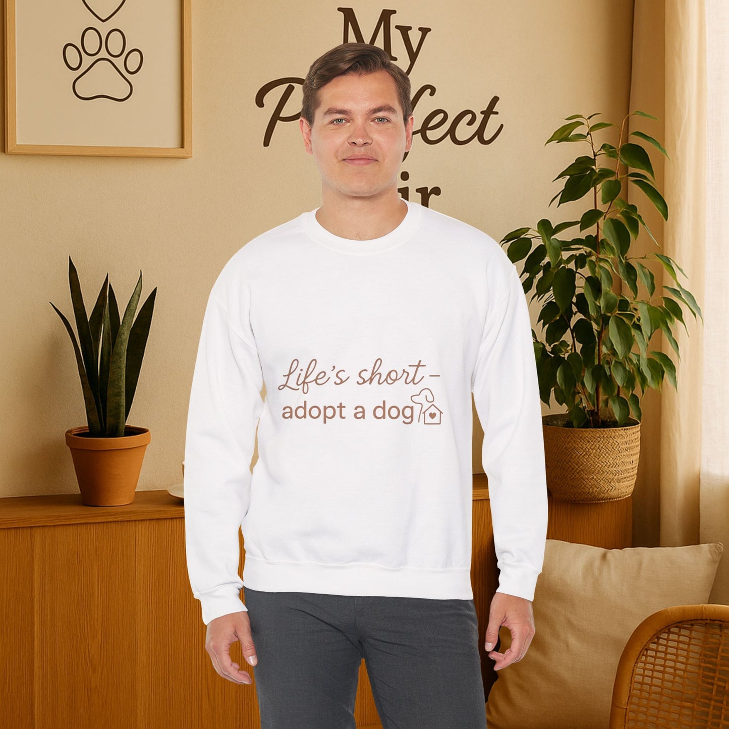 This cozy minimalist tee is designed for every proud dog mom, dad, and animal rescue supporter. Made from soft, breathable cotton — because life’s too short not to love a rescue.