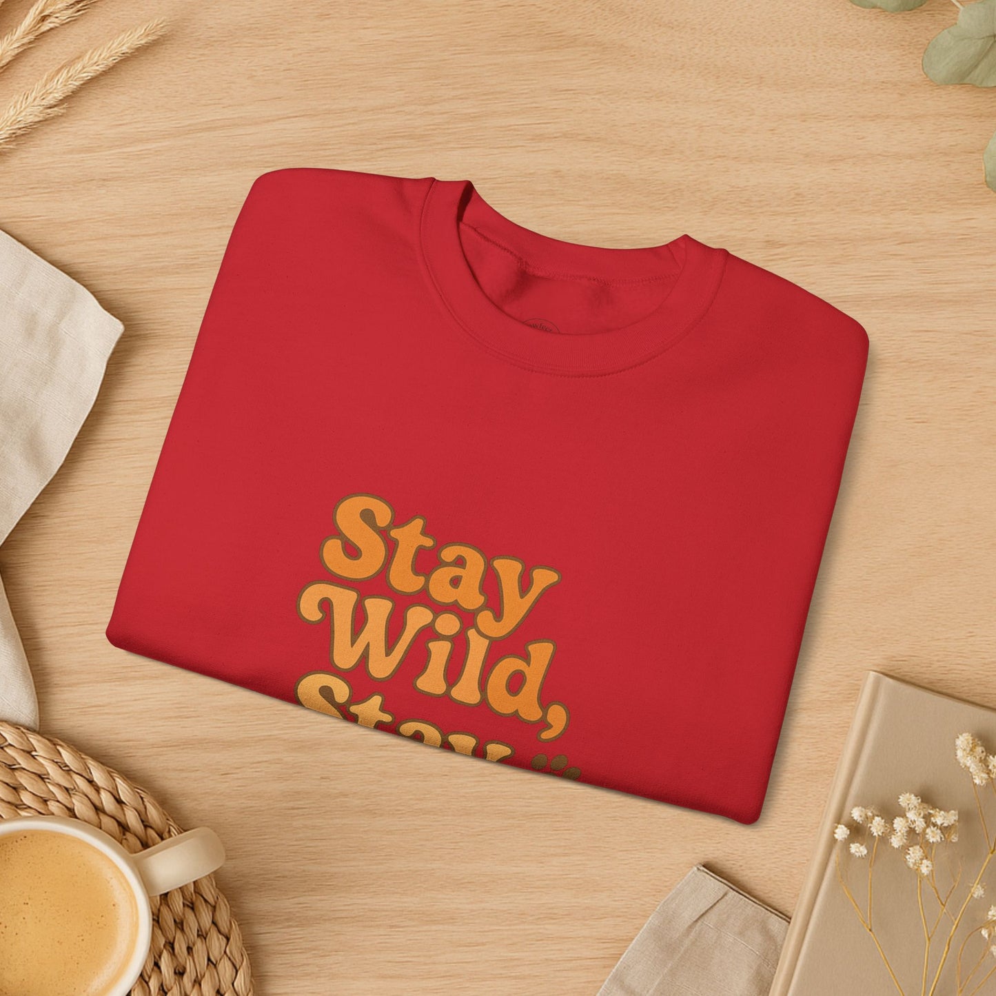 Stay Wild, Stay Waggin’ Crewneck Sweatshirt – Cozy Retro Dog Lover Gift